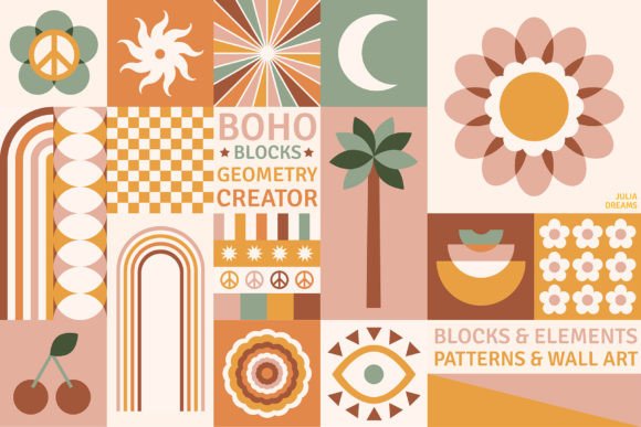 Boho Blocks Geometry Creator Flowers
