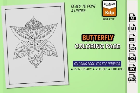 Butterfly Zentangle Design Coloring Page Graphics and Coloring Pages Amp