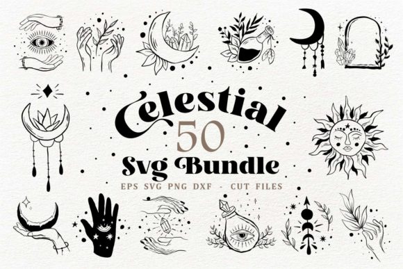 Celestial SVG Bundle: Graphics for Print Templates