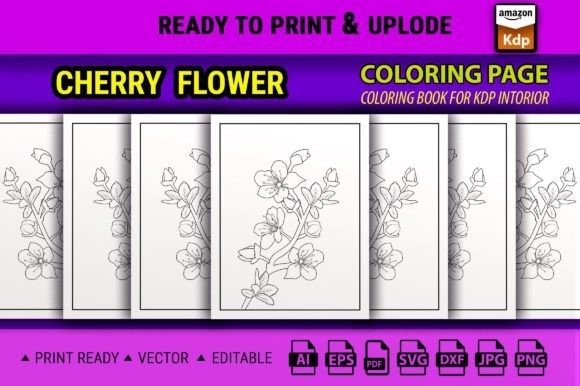 Cherry Flower Coloring Pages and Book