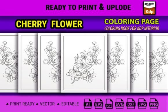 Cherry Flower Coloring Pages Books: Graphics and Coloring Pages Amp