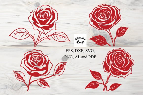 Cricut Rose Flowers SVG Cut File Bundle