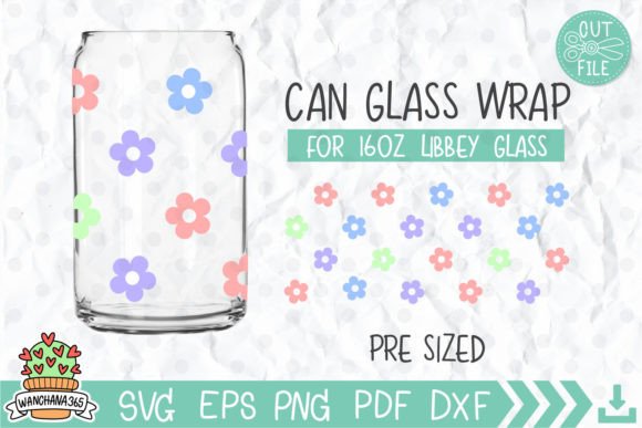 Daisy Glass Can Wrap Svg: Graphics for Crafts