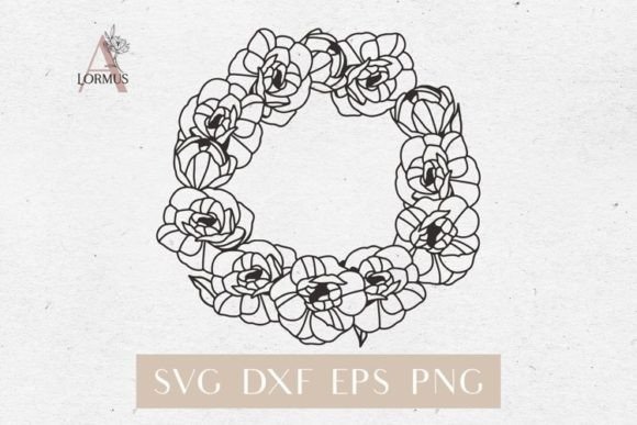 Floral Wreath Svg, Peony Svg, Floral Svg