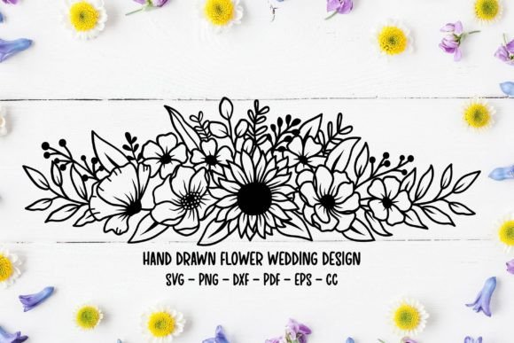 Flower Svg Floral Wedding Illustration Graphics