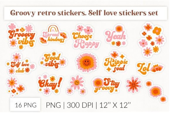 Groovy Stickers, 70s Retro Stickers