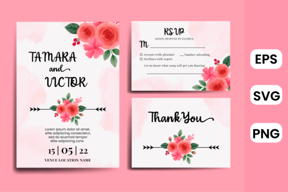 Invitation Flower Rose Watercolor