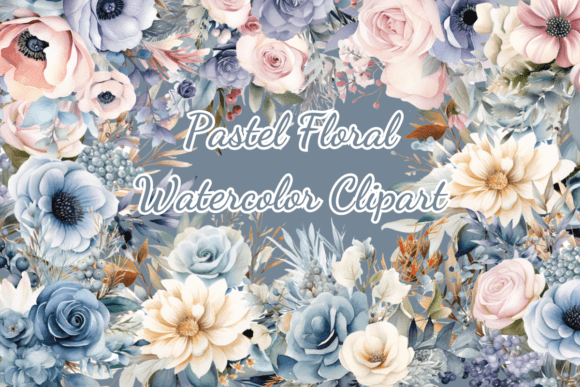 Pastel Flowers Wedding Clipart: Graphics for Elegant Designs