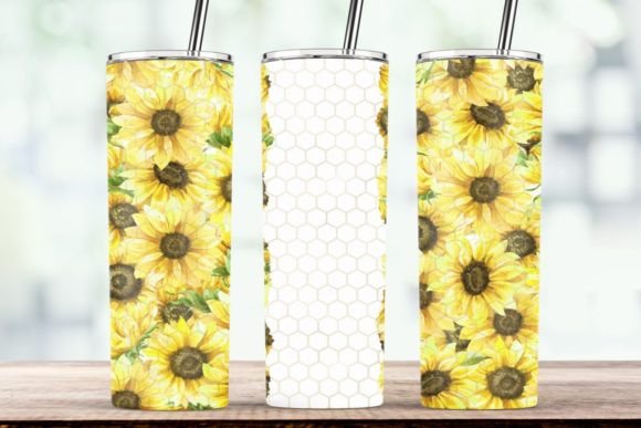 Sunflower and Bee Tumbler 20oz Tumbler Graphics