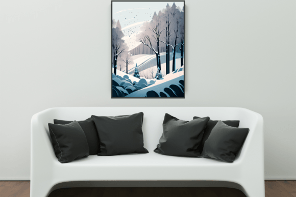 Wall Art, Winter Landscape: Graphics for Print Templates