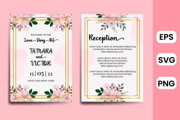 Wedding Invitation Magnolia Watercolor